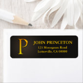 Gold Color Monogram P Return Address Labels (Insitu)
