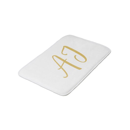 Gold Color Monogram Professional Classical Initial Badmat (Gekanteld)