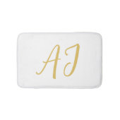 Gold Color Monogram Professional Classical Initial Badmat (Voorkant)