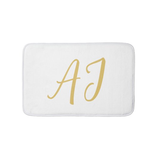 Gold Color Monogram Professional Classical Initial Badmat (Voorkant)