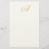 Gold Color Monogram Professional Classical Initial Briefpapier (Voorkant)