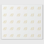 Gold Color Monogram Professional Classical Initial Cadeaupapier (Vlak)