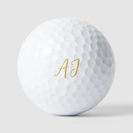Gold Color Monogram Professional Classical Initial Golfballen (Voorkant)