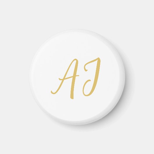 Gold Color Monogram Professional Classical Initial Magneet (Voorkant)