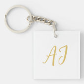 Gold Color Monogram Professional Classical Initial Sleutelhanger (voorkant)
