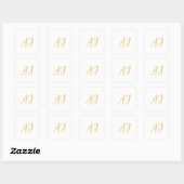 Gold Color Monogram Professional Classical Initial Vierkante Sticker (Vel)