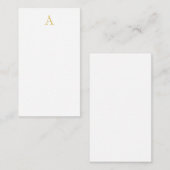 Gold Color Monogram Professional Custom Informatiekaartje (Voorkant / Achterkant)