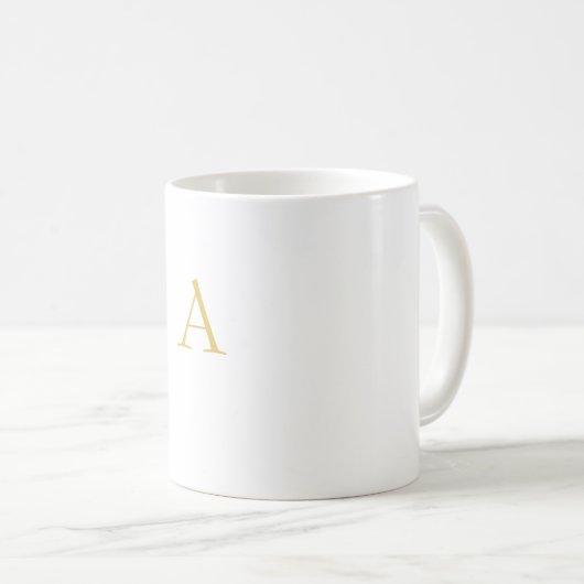 Gold Color Monogram Professional Custom Koffiemok (Voorkant rechts)