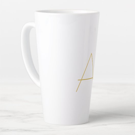Gold Color Monogram Professional Custom Latte Mok (Linkerhoek)