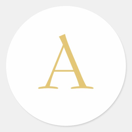 Gold Color Monogram Professional Custom Ronde Sticker (Voorkant)