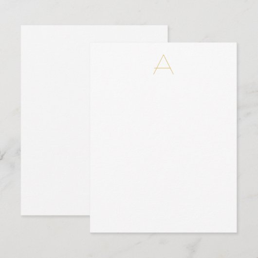Gold Color Monogram Professional Custom RSVP Kaartje (Voorkant / Achterkant)