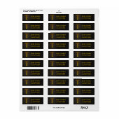 Gold Color Monogram T Return Address Labels (Full Sheet)