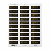 Gold Color Monogram U Retouradreslabels Etiket (Full Sheet)