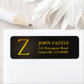 Gold Color Monogram Z Return Address Labels (Insitu)