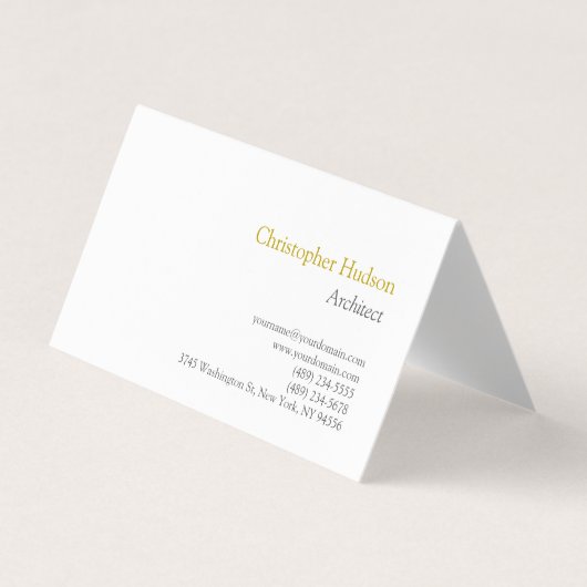 Gold Color Name Minimalist Simple Plain Visitekaartje (Voorkant)