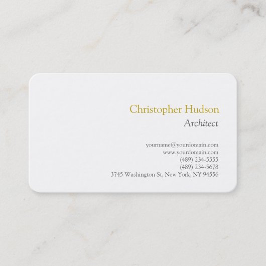 Gold Color Name Minimalist Simple Plain Visitekaartje (Voorkant)