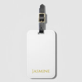 Gold Color Plain Minimalist Professionele naam Bagagelabel (Voorkant (verticaal))