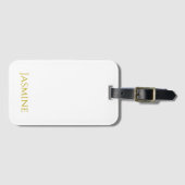 Gold Color Plain Minimalist Professionele naam Bagagelabel (Voorkant (horizontaal))