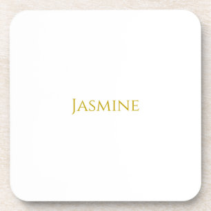 Gold Color Plain Minimalist Professionele naam Bier Onderzetter