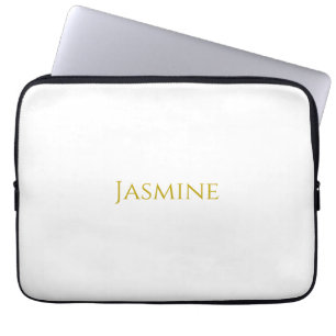 Gold Color Plain Minimalist Professionele naam Laptop Sleeve