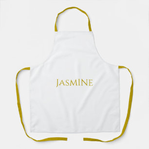 Gold Color Plain Minimalist Professionele naam Schort