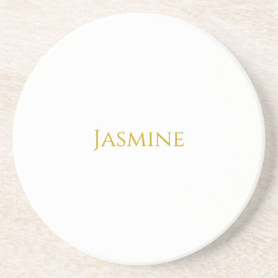 Gold Color Plain Minimalist Professionele naam Zandsteen Onderzetter