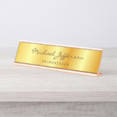 Gold Color Professional-handschrift Bureau Naambordje (Voorkant)