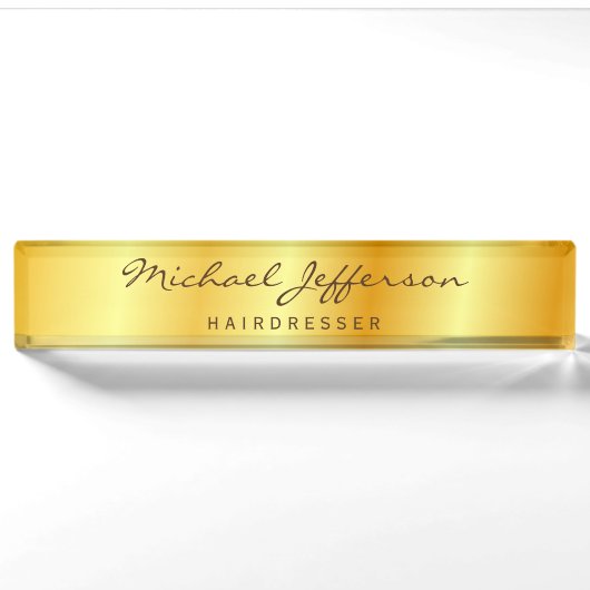 Gold Color Professional-handschrift Naambordje (Voorkant)