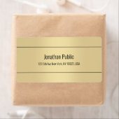 Gold Color Simple Design Sjabloon Verzendadres Etiket (Insitu)