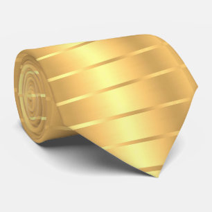 Gold Color Striped Sjabloon Elegant Moderne Stropdas