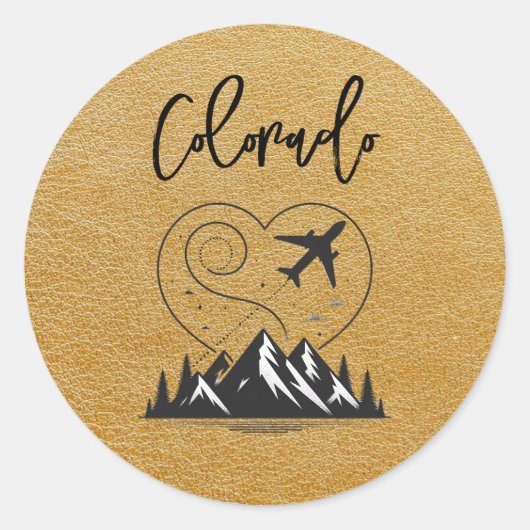Gold Colorado Passport Ronde Sticker (Voorkant)