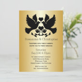 Gold Colored Dove Personalized Weddenschap Kaart (Staand voorkant)