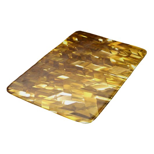 Gold Colored Fractal Luxury Bath Mat (Gekanteld)