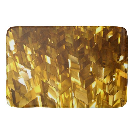Gold Colored Fractal Luxury Bath Mat (Voorkant)