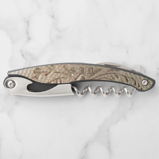 Gold Colored Monogrammen Kurkentrekker (Voorkant)