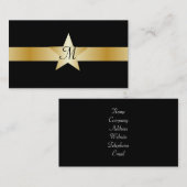 Gold Colored Star Monogramed Visitekaartje (Voorkant / Achterkant)