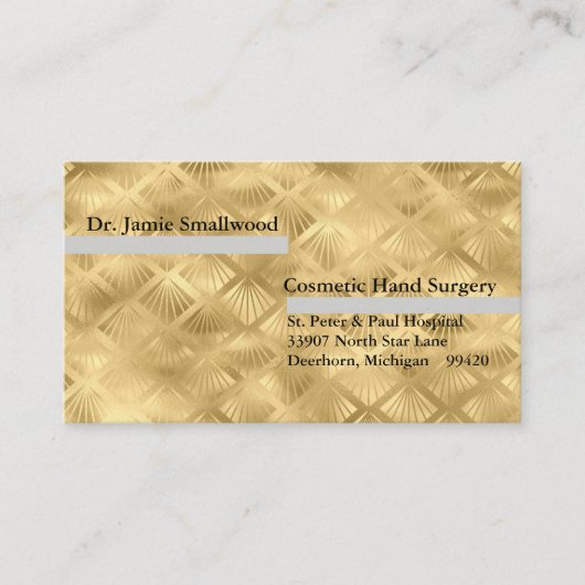 Gold Colored Visitekaartje voor Doctor (Voorkant)