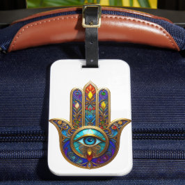 Gold Colorful Hamsa Turquoise Sapphire Third Eye  Bagagelabel