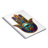 Gold Colorful Hamsa Turquoise Sapphire Third Eye  Notitieboek (Rechterzijde)