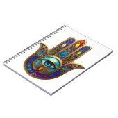 Gold Colorful Hamsa Turquoise Sapphire Third Eye  Notitieboek (Linkerzijde)