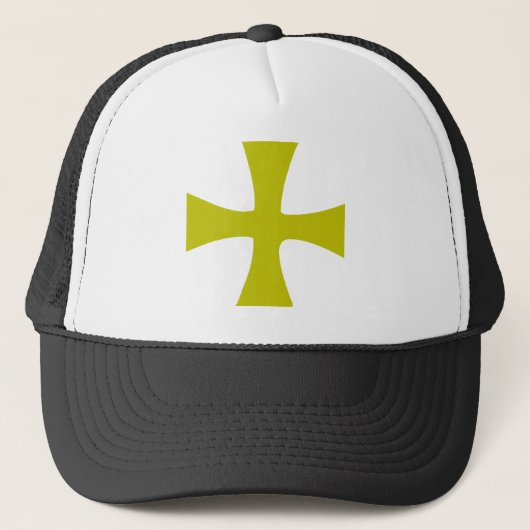 Gold Colour Byzantine Cross Trucker Pet (Voorkant)