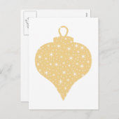 Gold Colour KerstBauble-ontwerp. Feestdagenkaart (Voorkant / Achterkant)