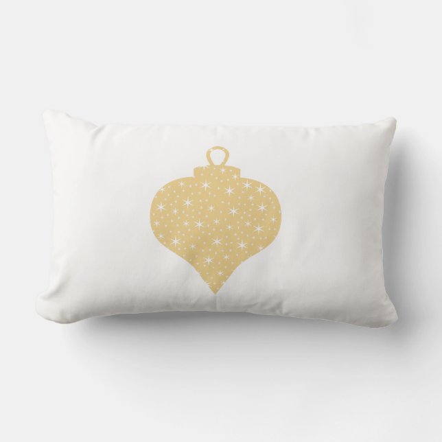 Gold Colour KerstBauble-ontwerp. Kussen (Voorkant)