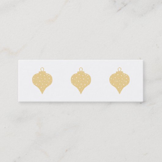 Gold Colour KerstBauble-ontwerp. Mini Visitekaartje (Voorkant)