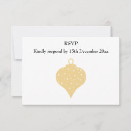 Gold Colour KerstBauble-ontwerp. RSVP Kaartje