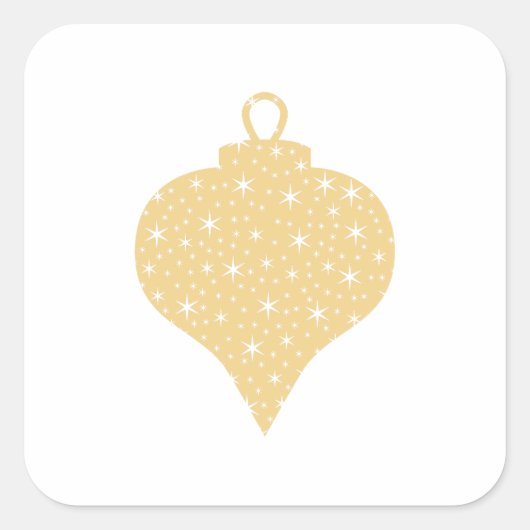 Gold Colour KerstBauble-ontwerp. Vierkante Sticker (Voorkant)