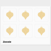 Gold Colour KerstBauble-ontwerp. Vierkante Sticker (Vel)
