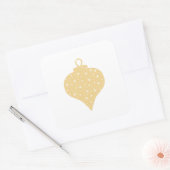 Gold Colour KerstBauble-ontwerp. Vierkante Sticker (Envelop)