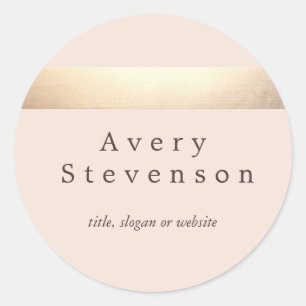 Gold Colour Striped Modern Light Roze Chic Ronde Sticker