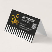 Gold Comb | Hair Stylist | QR Code Visitekaartje (Voorkant)